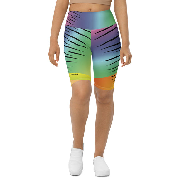 Shorts, Slim Fit, High Rise, Knee Length - Rainbow Tiger by Lidka Schuch