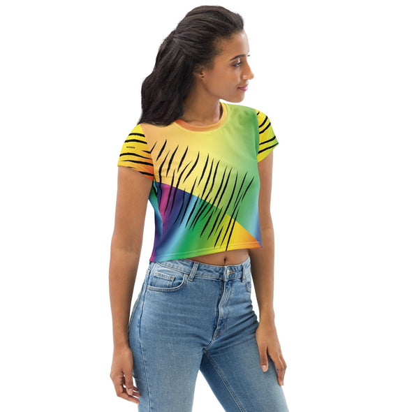 Crop T-shirt - Rainbow Tiger by Lidka Schuch