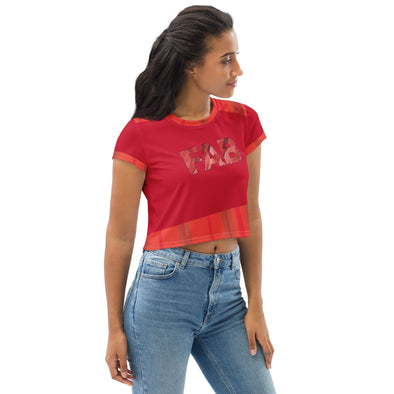 Crop T-shirt - FAB Coral Red by Lidka Schuch