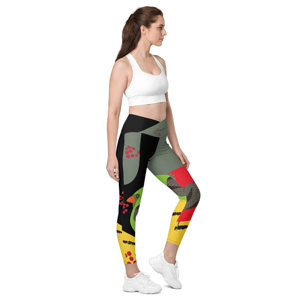Leggings, Crossover with Pockets - Cardinals Forever by Lidka Schuch