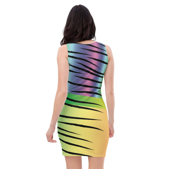 Bodycon Dress - Rainbow Tiger by Lidka Schuch