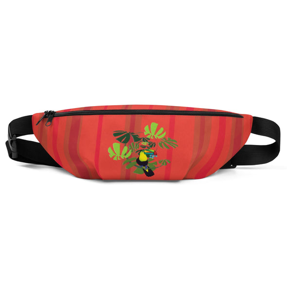 Fanny Pack - Spiral Toucan Coral Red by Lidka Schuch