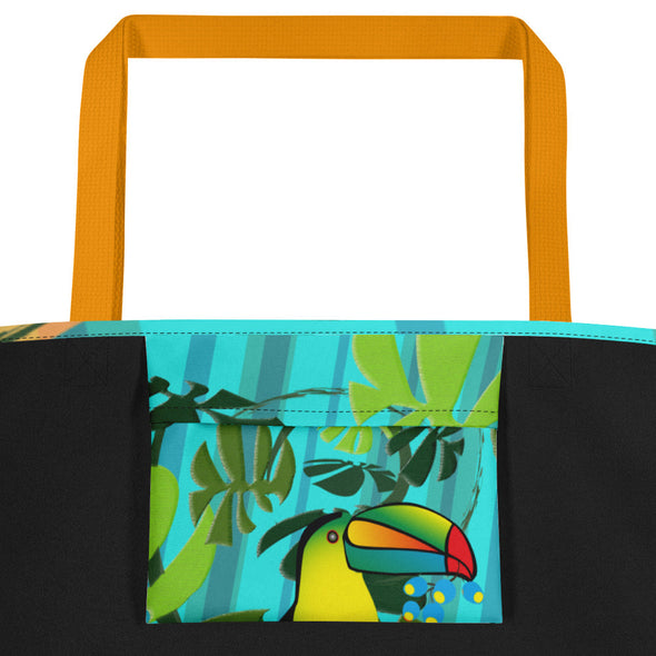 Large Tote Bag - Spiral Toucan by Lidka Schuch