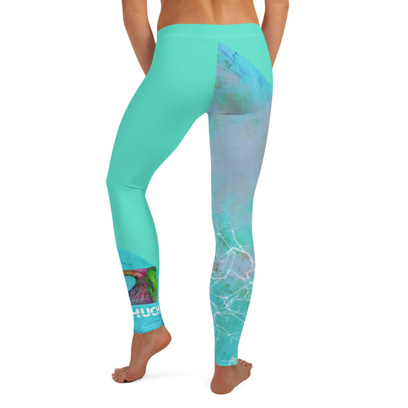 Leggings, Full Length, Mid Rise - Lagoon and Wave by Lidka Schuch