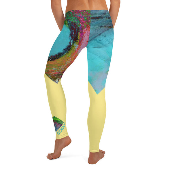 Leggings, Full Length, Mid Rise - Sun and Wave by Lidka Schuch