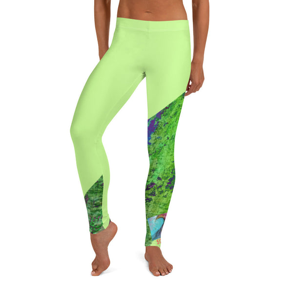 Leggings, Full Length, Mid Rise - Seafoam and Wave by Lidka Schuch
