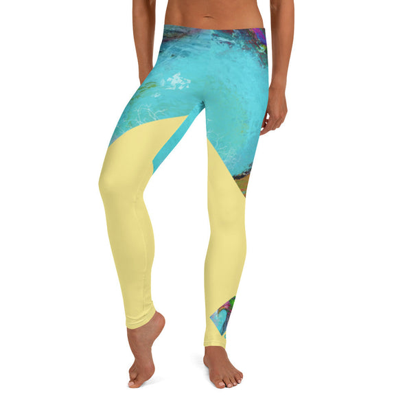 Leggings, Full Length, Mid Rise - Sun and Wave by Lidka Schuch