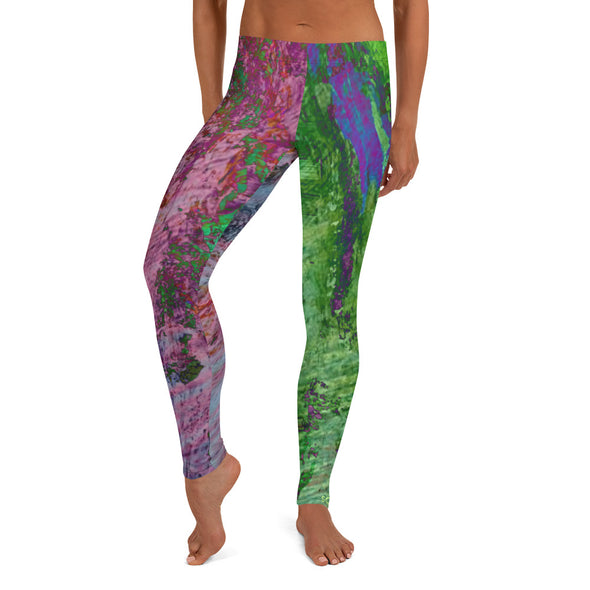 Leggings, Full Length, Mid Rise - Surf the Dark Wave by Lidka Schuch