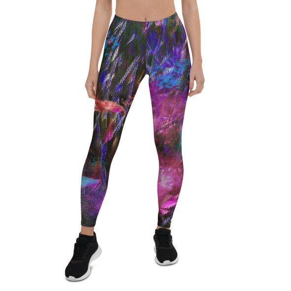 Leggings, Full Length, Mid Rise - Phlox Party by Night by Lidka Schuch