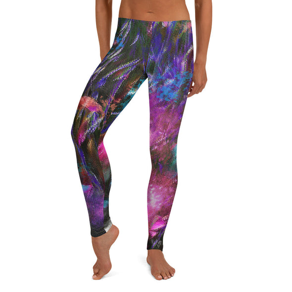 Leggings, Full Length, Mid Rise - Phlox Party by Night by Lidka Schuch