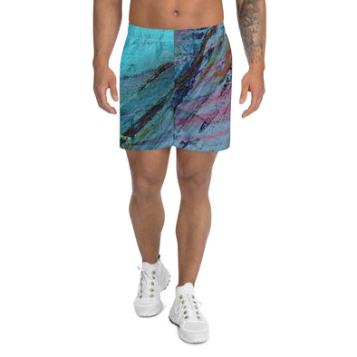 Men's Athletic Long Shorts - Surf the Blue Wave by Lidka Schuch