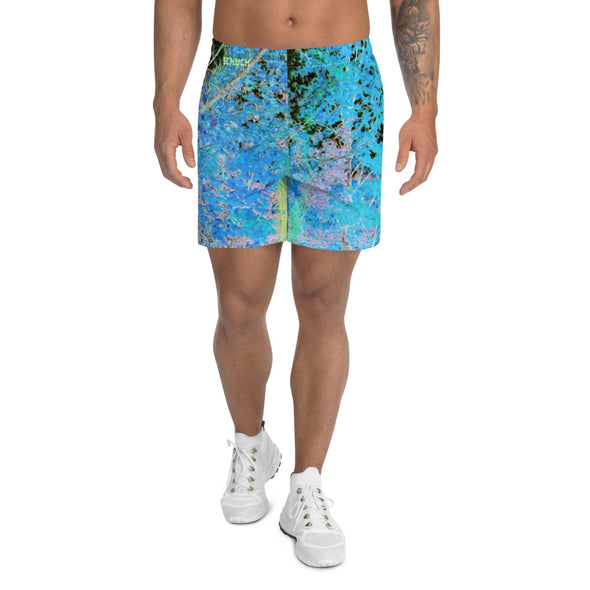 Men's Athletic Long Shorts - Maples in Blue by Lidka Schuch
