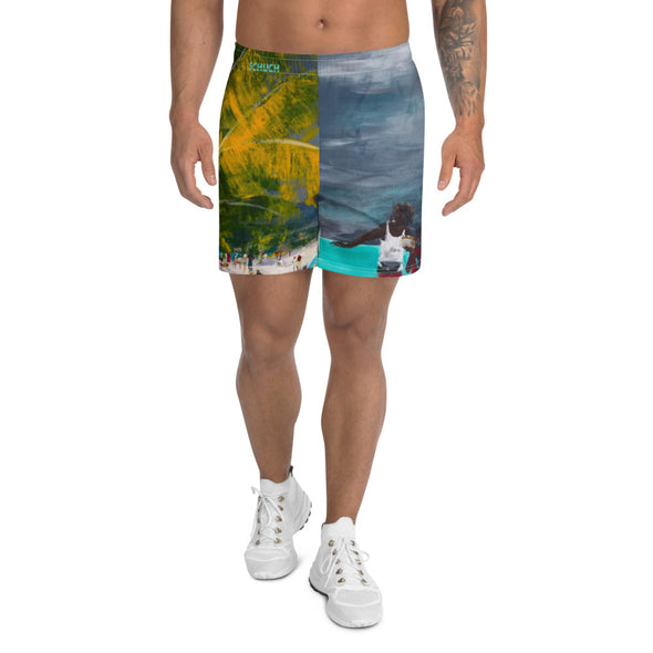 Men's Athletic Long Shorts - Walking the Beach by Lidka Schuch