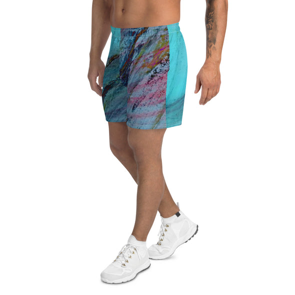 Men's Athletic Long Shorts - Surf the Blue Wave by Lidka Schuch