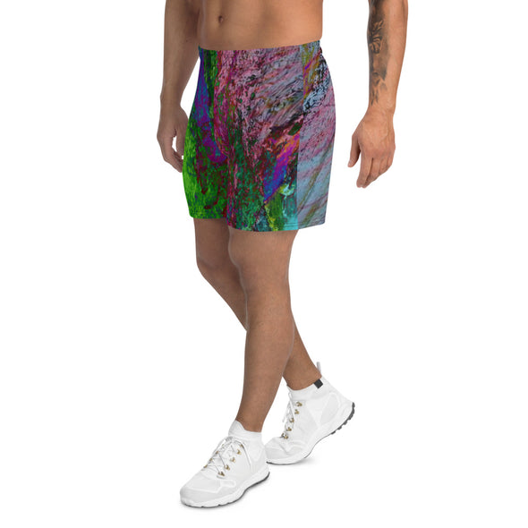 Men's Athletic Long Shorts - Surf the Green Wave by Lidka Schuch