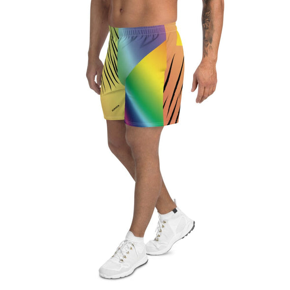 Men's Athletic Long Shorts - Rainbow Tiger by Lidka Schuch