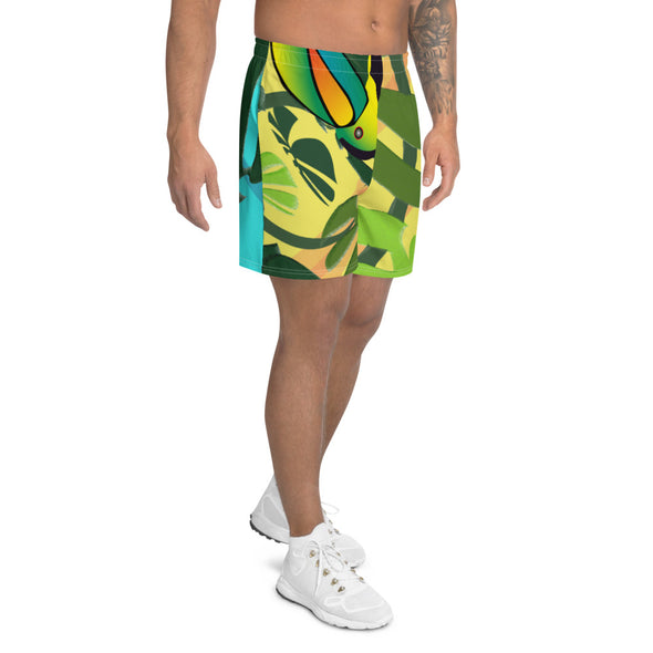 Men's Athletic Long Shorts - Spiral Toucan by Lidka Schuch