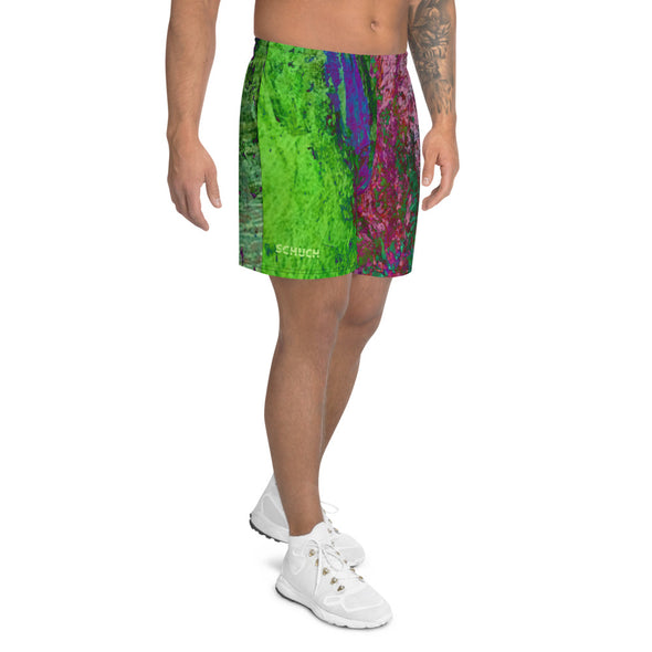 Men's Athletic Long Shorts - Surf the Green Wave by Lidka Schuch