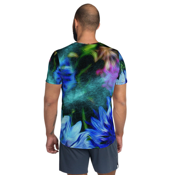 Men's Athletic T-shirt - Cornflower Party by Night by Lidka Schuch