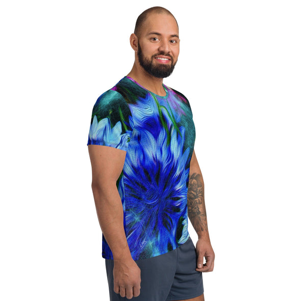 Men's Athletic T-shirt - Cornflower Party by Night by Lidka Schuch