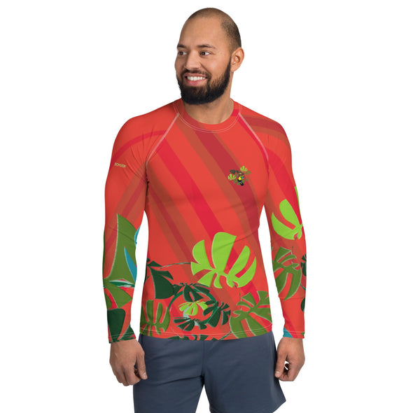 RashGuard Top, Unisex - Spiral Toucan Coral Red by Lidka Schuch