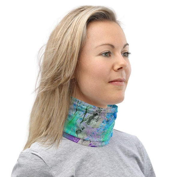 Multipurpose Tube Scarf - Maples in Blue by Lidka Schuch