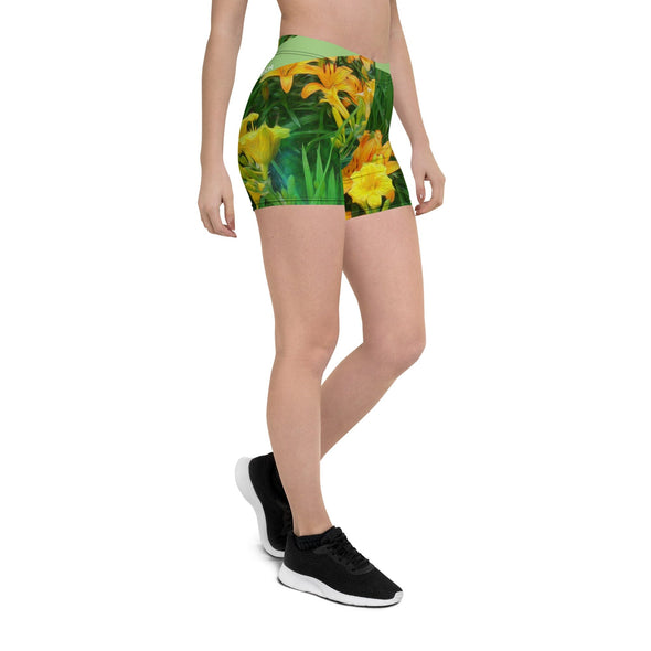 Shorts, Slim Fit, Mid Rise - Day-Glo Lilies by Lidka Schuch