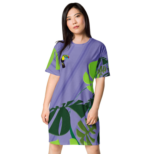T-shirt Dress - Spiral Toucan Peri by Lidka Schuch
