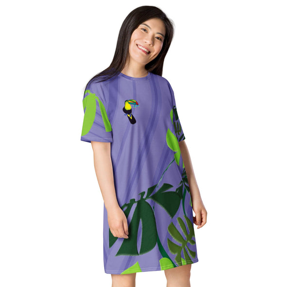 T-shirt Dress - Spiral Toucan Peri by Lidka Schuch