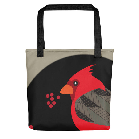 Tote Bag - Cardinal Song in Taupe by Lidka Schuch