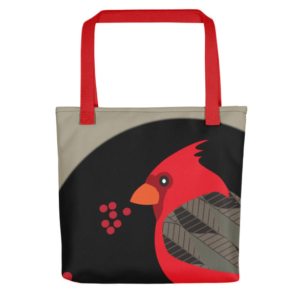 Tote Bag - Cardinal Song in Taupe by Lidka Schuch