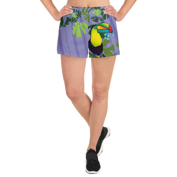 Shorts, Relaxed Fit - Spiral Toucan Peri by Lidka Schuch