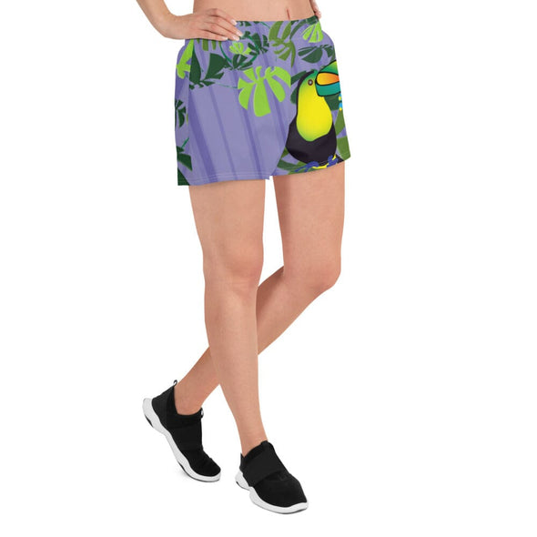 Shorts, Relaxed Fit - Spiral Toucan Peri by Lidka Schuch