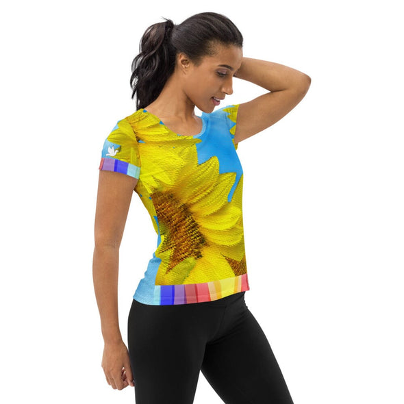 Women's Athletic T-shirt - Make Peace by Lidka Schuch