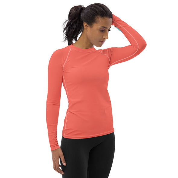 RashGuard Top, Unisex - Coral and Wave by Lidka Schuch