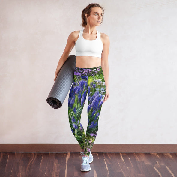 Leggings, Full Length, High Rise - Friends of Grape Hyacinth by Lidka Schuch