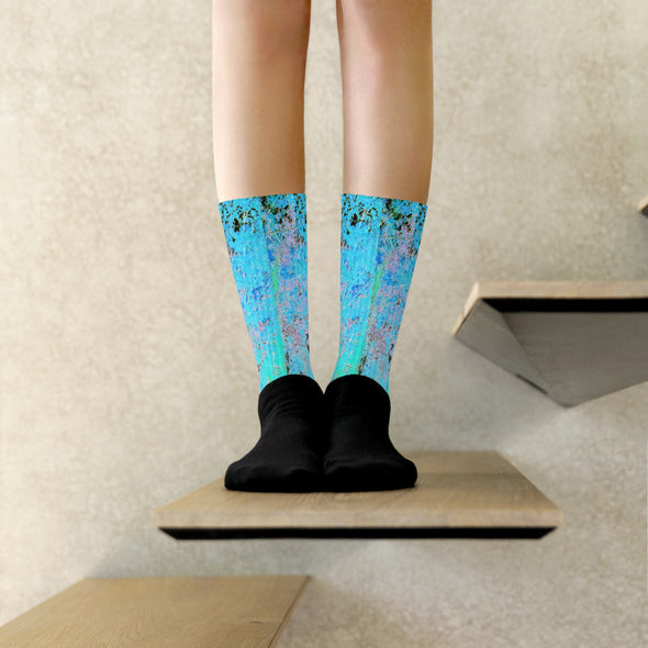 Socks, Unisex - Maples in Blue by Lidka Schuch