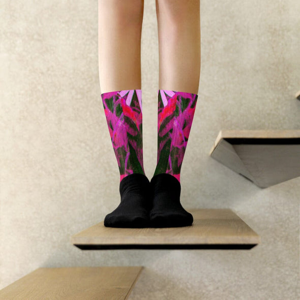 Socks, Unisex - Very Pink Susans by Lidka Schuch (LMS)