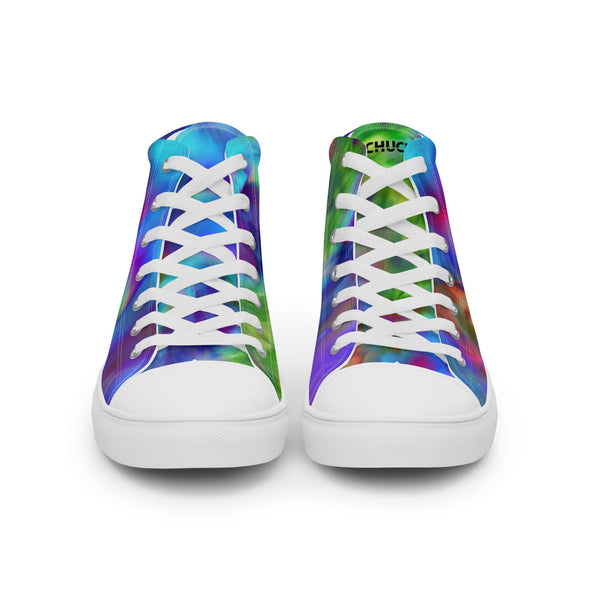 Men’s High Top Canvas Shoes - Iris and Mint by Lidka Schuch