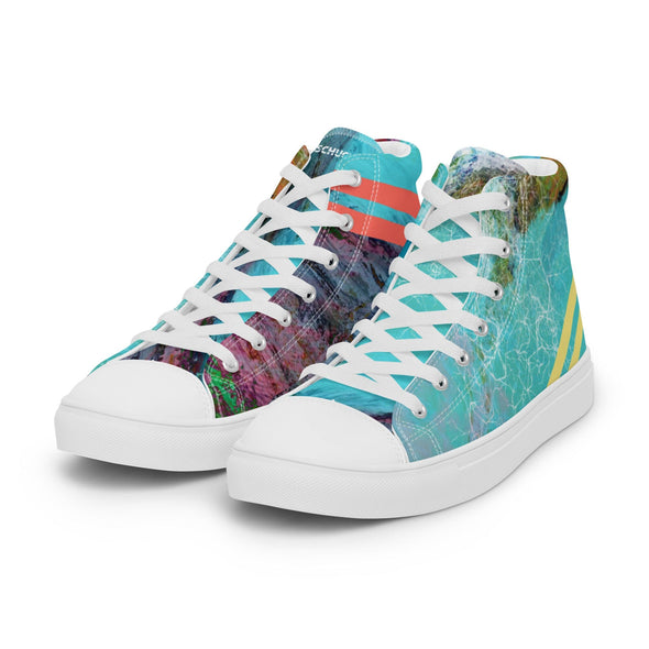 Men's High Top Canvas Shoes - Surf the Wave by Lidka Schuch