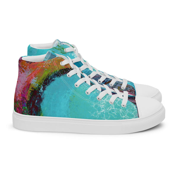 Men's High Top Canvas Shoes - Surf the Wave by Lidka Schuch