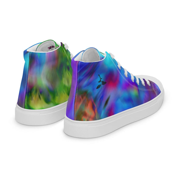 Men’s High Top Canvas Shoes - Iris and Mint by Lidka Schuch