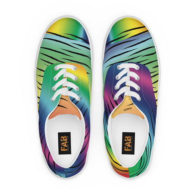 Men’s Lace Up Canvas Shoes - Rainbow Tiger by Lidka Schuch