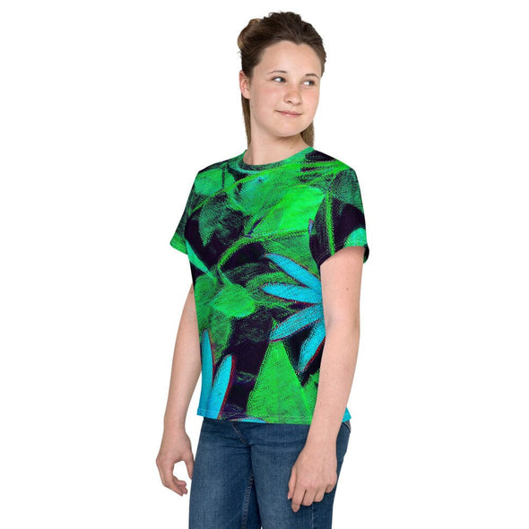 Tween's and Teen's T-shirt - Blue Green Susans by Lidka Schuch