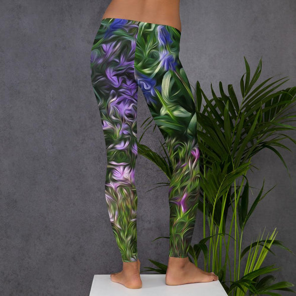 Leggings, Full Length, Mid Rise - Friends of Grape Hyacinth by Lidka Schuch