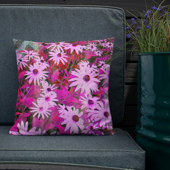 Premium Pillow - Very Pink Susans by Lidka Schuch