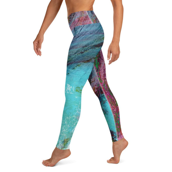 Leggings, Full Length, High Rise - Surf the Wave by Lidka Schuch