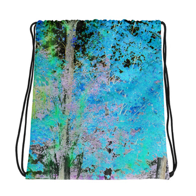 Drawstring Bag - Maples in Blue by Lidka Schuch
