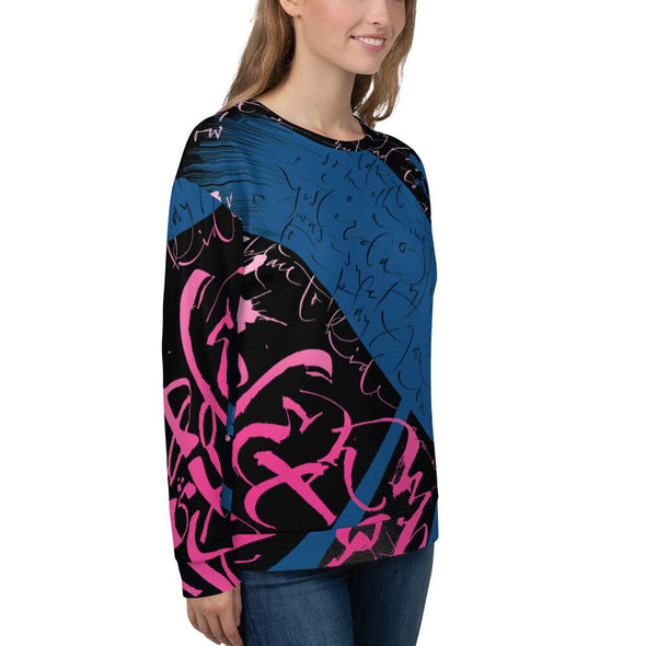 Sweatshirt, Unisex - Yesterday in Parisian Blue and Hot Pink by Barbara Galinska (BaGa)