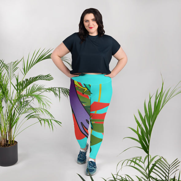 Leggings, Plus Size, Full Length, High Rise - Drunk on Berries by Lidka Schuch